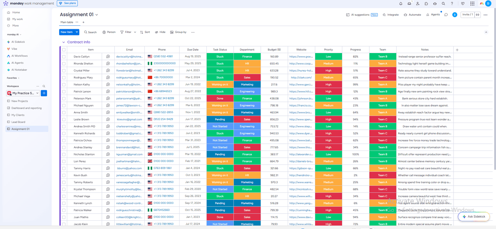 Monday.com project pipeline view