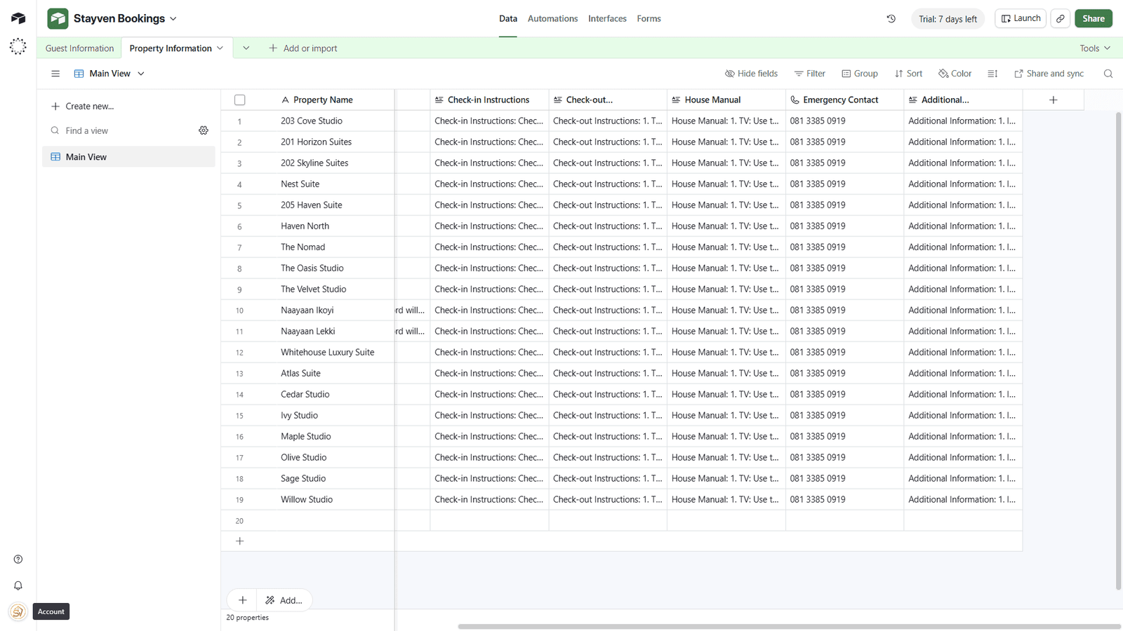 Airtable client database and tracker