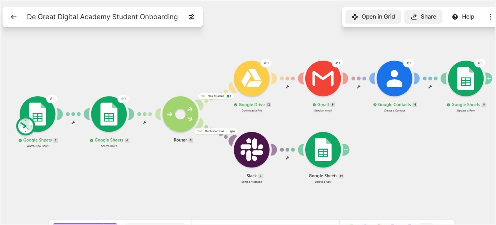 Make.com project screenshot 13
