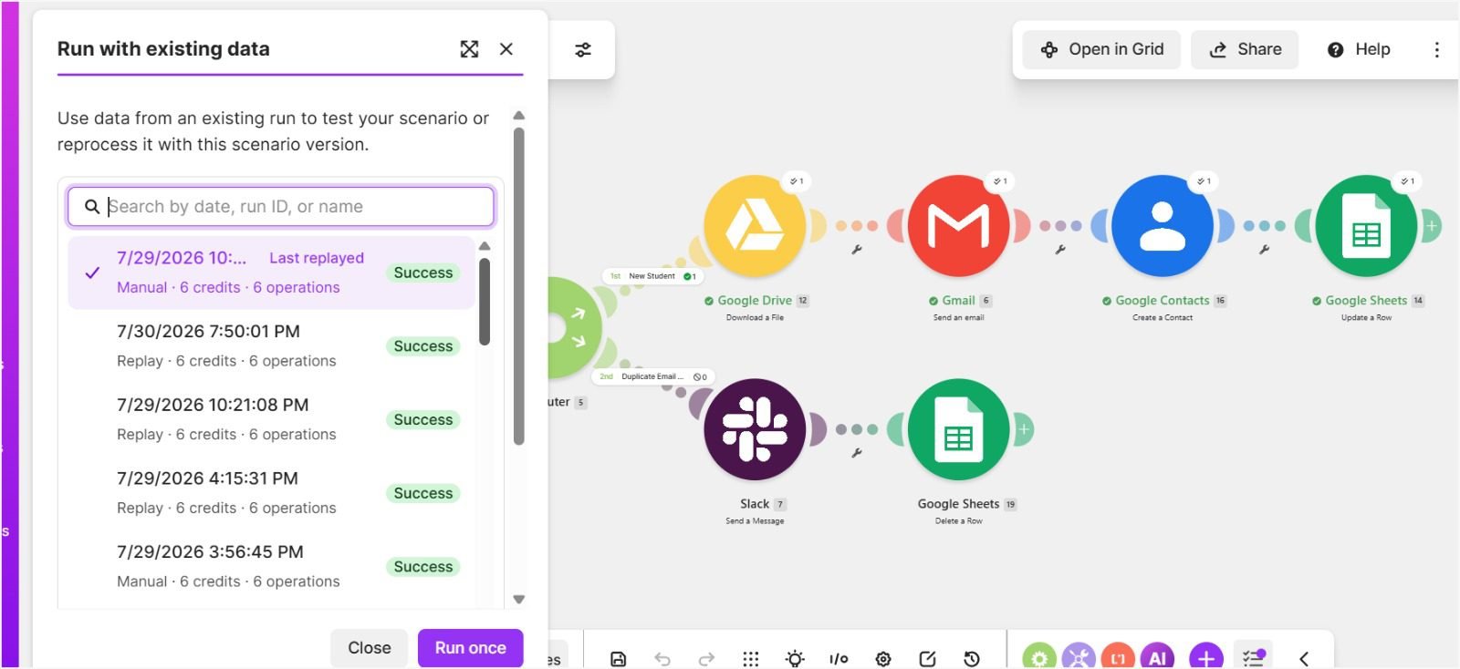 Make.com project screenshot 12