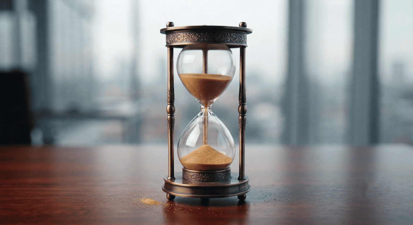 Clock or hourglass representing time saved